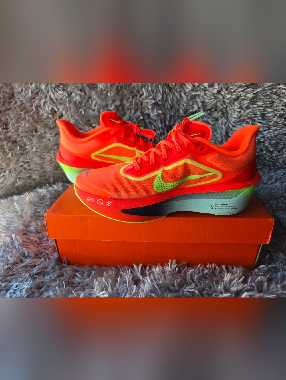 Nike Womens ZOOM FLY 6 BRIGHT/ CRIMSON/LIME